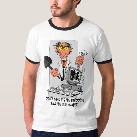 T-shirt Frustration d'ordinateur (Devant)