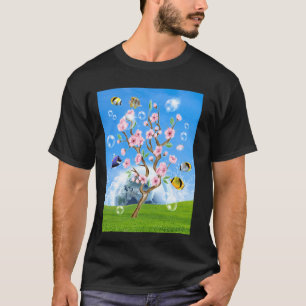 T-shirt Frutiger Aero esthétique technique cerisier en fle