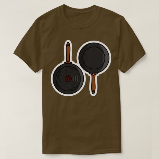 T-shirt Fry Pan Design de l'autocollant avant et arrière (Design devant)