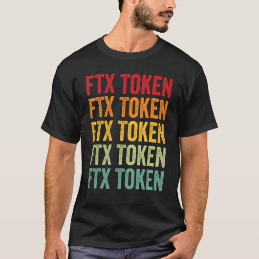 T-shirt Ftx Token Crypto Rainbow Text Design (Devant)
