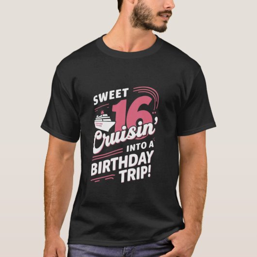 T-shirt fuchsia douce 16e croisière en voyage d'anniversai (Devant)