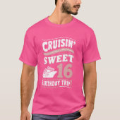 T-shirt fuchsia douce 16e croisière en voyage d'anniversai (Devant)