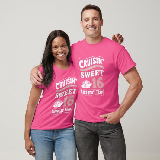 T-shirt fuchsia douce 16e croisière en voyage d'anniversai (Unisexe)
