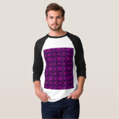 T-shirt Fuchsia Geotech: A Vibrant Abstract Geometric Text (Devant entier)