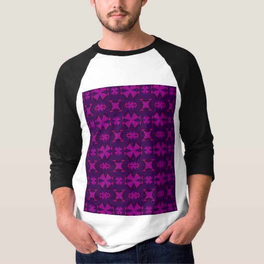 T-shirt Fuchsia Geotech: A Vibrant Abstract Geometric Text (Devant)