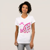 T-SHIRT FUCHSIE ROSE MONOGRAMME DÉCO ABSTRAIT BLANC (Devant entier)