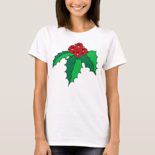 T-shirt "Fudsy fait face", Noël heureux de houx,