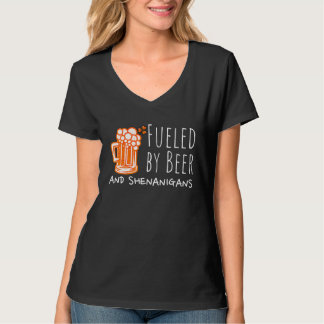 T-shirt Fueled By Beer And Shenanigans Irish Shamrock St P