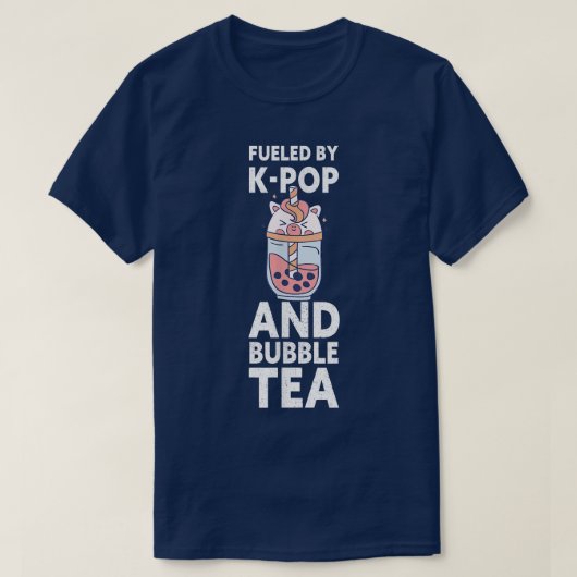 T-shirt Fueled by K-pop and Bubble Tea  (Design devant)