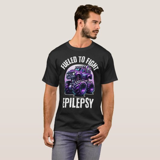 T-shirt Fueled Monster Truck Fighting Epilepsy Awareness (Devant entier)