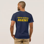 T-shirt FUGITIF d'AGENT de RÉCUPÉRATION de bleu (Dos entier)