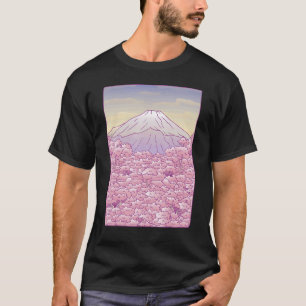 T-shirt Fuji Japonais Sakura Cherry Blossom Tree Japon Gra