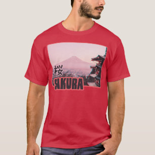 T-shirt Fujiyama Sakura Cherry Blossom Art pour le café ja