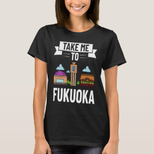 T-shirt Fukuoka Japon City Skyline Carte Voyage