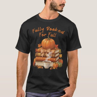 T-shirt Fully Booked for Fall Books Coffee Reading Pumpkin