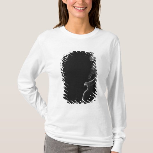 T-shirt Fumée blanche sur un fond noir (Devant)
