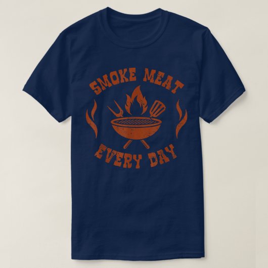 T-shirt Fumer de la viande tous les joursBbq SmokerFunny B (Design devant)