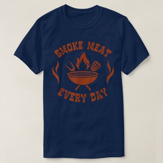 T-shirt Fumer de la viande tous les joursBbq SmokerFunny B (Design devant)