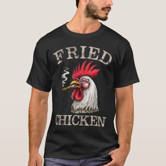 T-shirt Fumer Fried Poulet Graphique Mauvaises Herbes Homm (Devant)