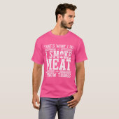 T-shirt Fumer Fumer Viande BBQ Fumer Gril (Devant entier)
