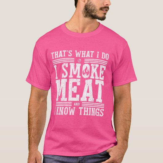 T-shirt Fumer Fumer Viande BBQ Fumer Gril (Devant)