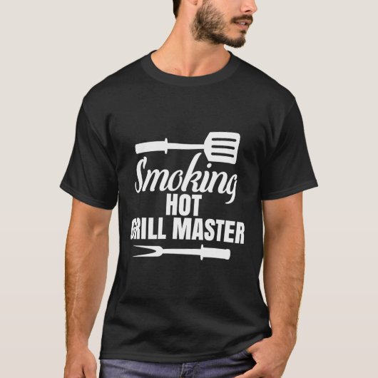 T-shirt Fumer Grill Chaud Master Barbecue King Queen Of Th (Devant)