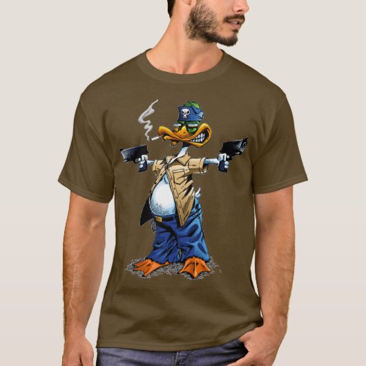 T-shirt Fumer la canette avec un revolver (Devant)