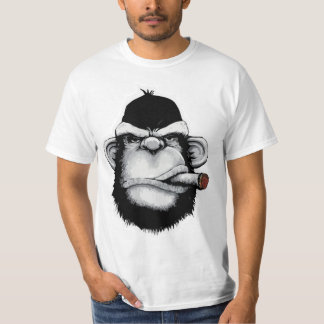 T-shirt Fumer le singe noir