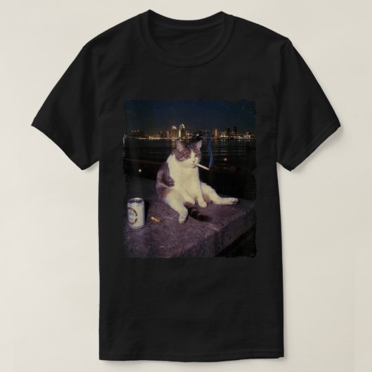 T-shirt Fumer Mème Chat Brainrot Design (Design devant)
