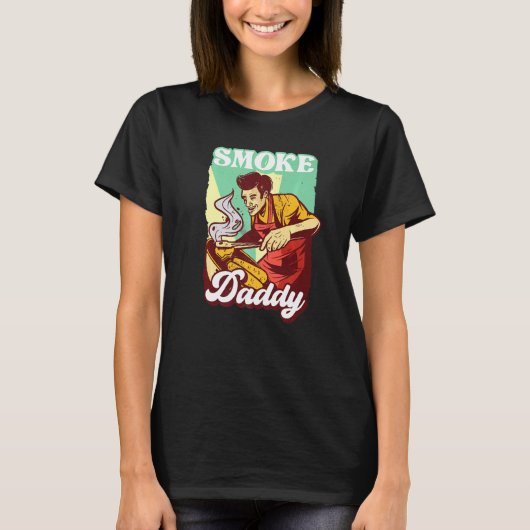 T-shirt Fumer papa Master Griller Barbecue Master Meat (Devant)