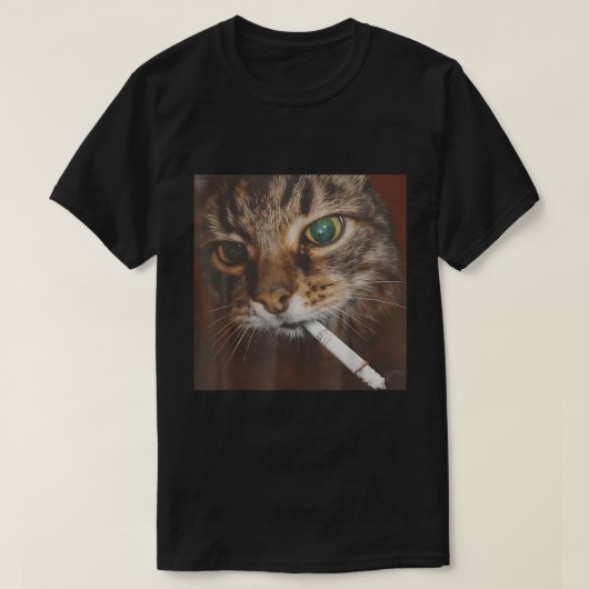 T-shirt Fumer un mème de chat (Design devant)