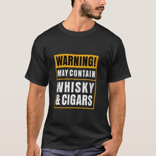 T-shirt Fumeur de cigares Cigare   I Drôle de Whiskey Ciga (Devant)