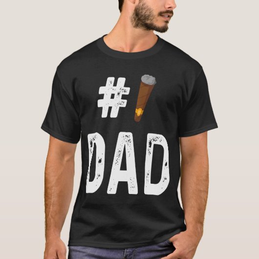 T-shirt Fumeur de cigares Numéro 1 Papa (Devant)