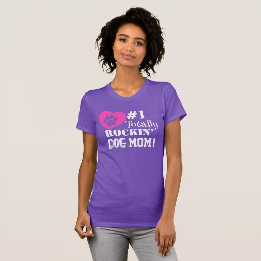 T-shirt Fun #1 Totalement Rockin Chien Maman (violet) T-sh (Devant entier)