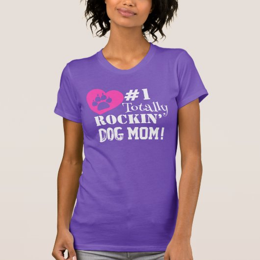 T-shirt Fun #1 Totalement Rockin Chien Maman (violet) T-sh (Devant)