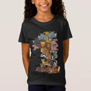 T-Shirt Fun 1er Anniversaire Safari Zoo Animaux Figurines
