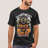 T-shirt Fun 3D Halloween graphic with spooky black cat pum (Devant)