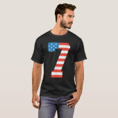 T-shirt Fun 7e anniversaire US américain Drapeau 4 juillet (Devant entier)