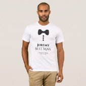 T-shirt Fun Best Man Black Cravate Faux Tuxedo Mariage (Devant entier)