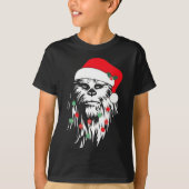 T-shirt Fun Bigfoot visage Santa Hat mignon Noël Noël (Devant)