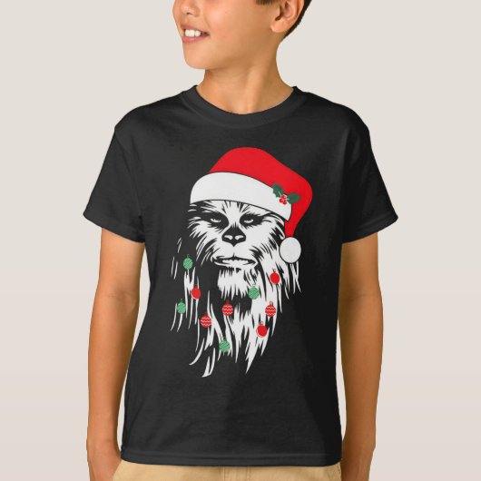 T-shirt Fun Bigfoot visage Santa Hat mignon Noël Noël (Devant)