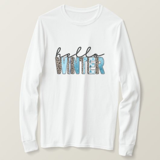 T-shirt Fun Blue Winter Poster de animal (Design devant)