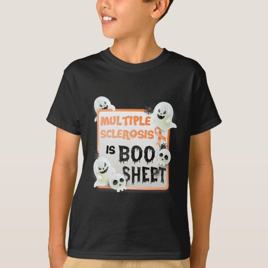 T-shirt Fun Boo Halloween Ghost Ms Multiple Sclerose (Devant)