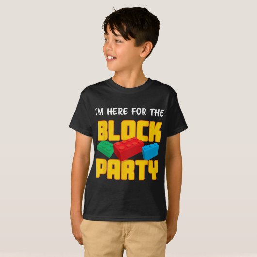 T-shirt Fun Building Blocks Block Party Pre-k Men Women Ki (Devant entier)