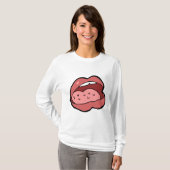 T-shirt Fun Cartoon Open Mouth and Lips (Devant entier)