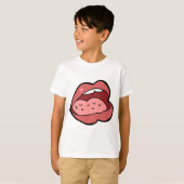 T-shirt Fun Cartoon Open Mouth and Lips (Devant entier)