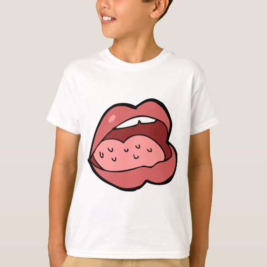 T-shirt Fun Cartoon Open Mouth and Lips (Devant)