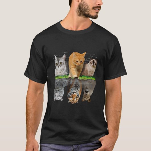 T-shirt Fun Cat Reflection (Devant)