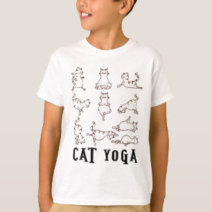 T-shirt Fun Chat Yoga Cadeau T Chemise