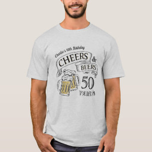 T-shirt Fun Cheers Et Bières N'Importe Quel Âge Anniversai